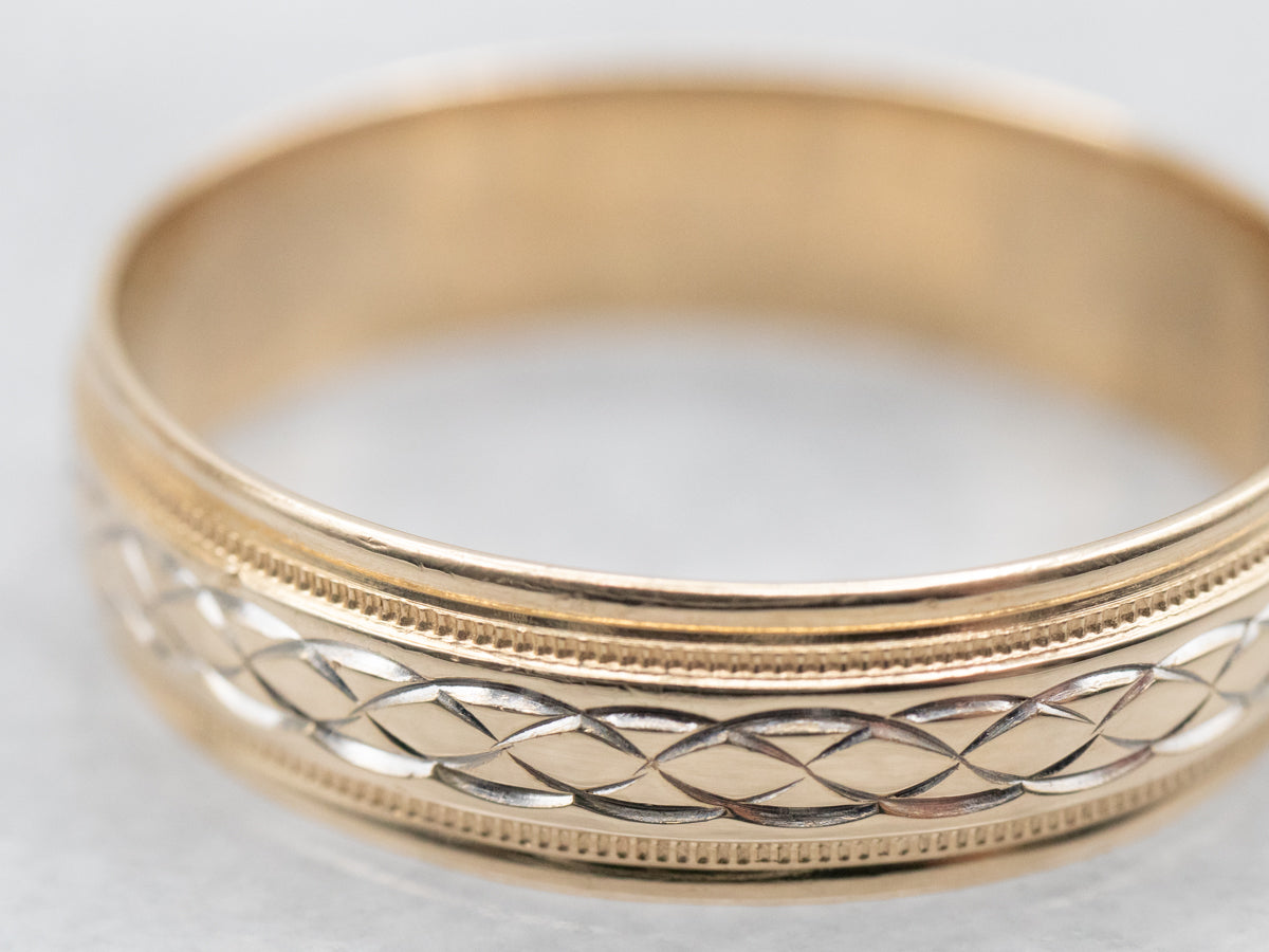 Yellow Gold Looping Patterned Wedding Band