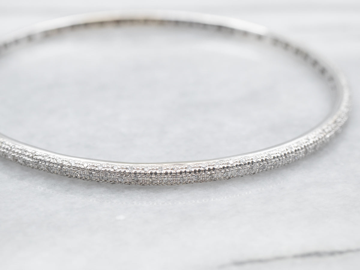 White Gold Diamond Bangle Bracelet