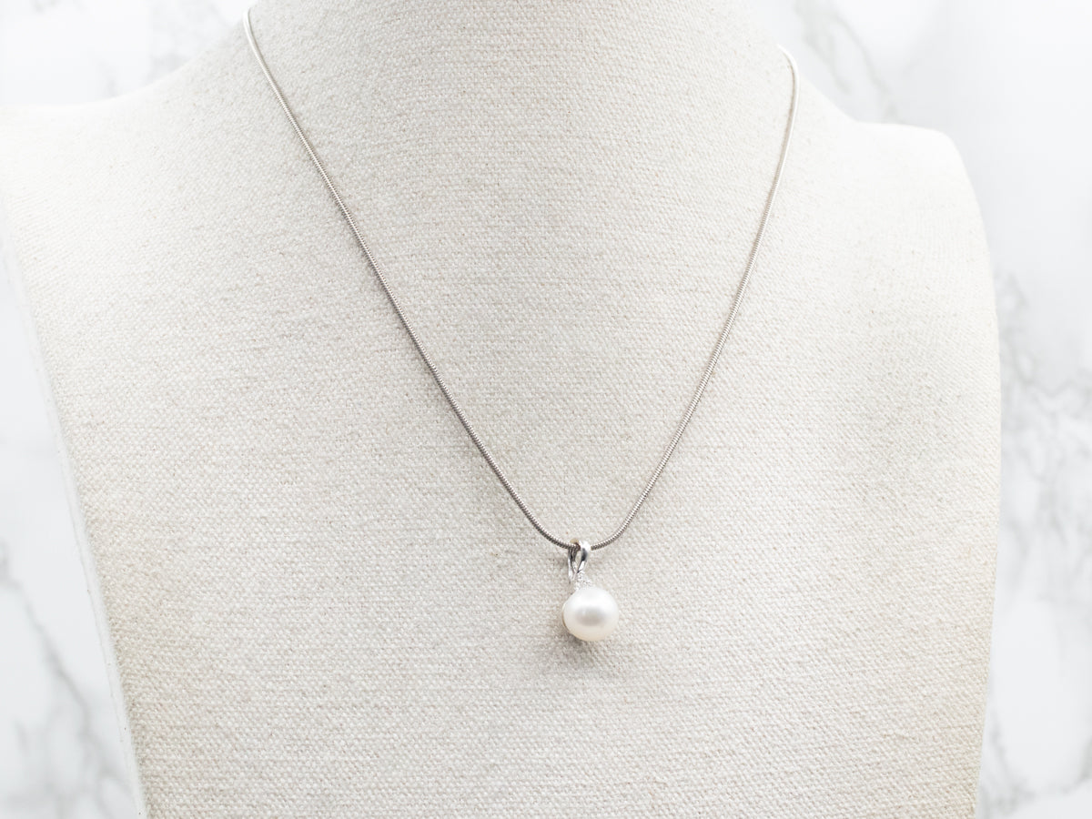 Saltwater Pearl and Diamond Pendant