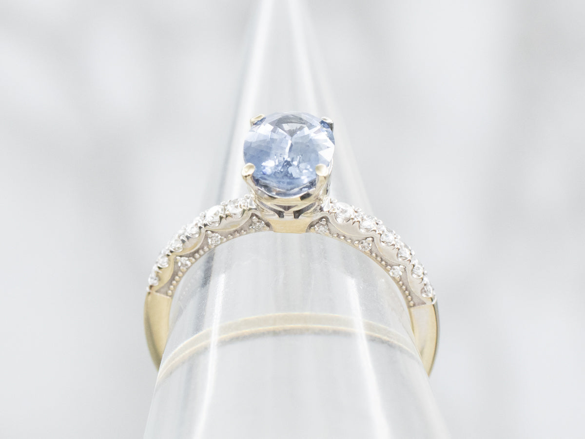 Fine Sapphire and Diamond Engagement Ring