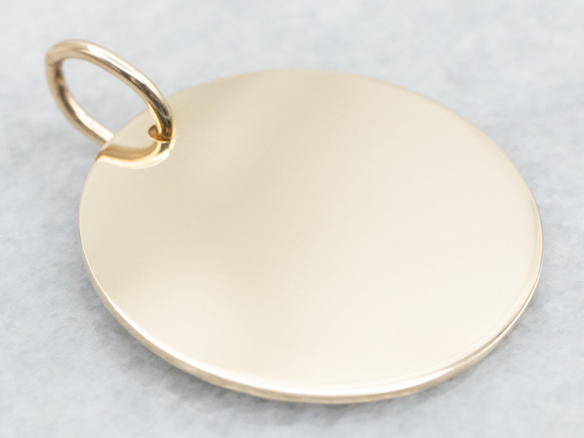Engravable Round Disc Pendant
