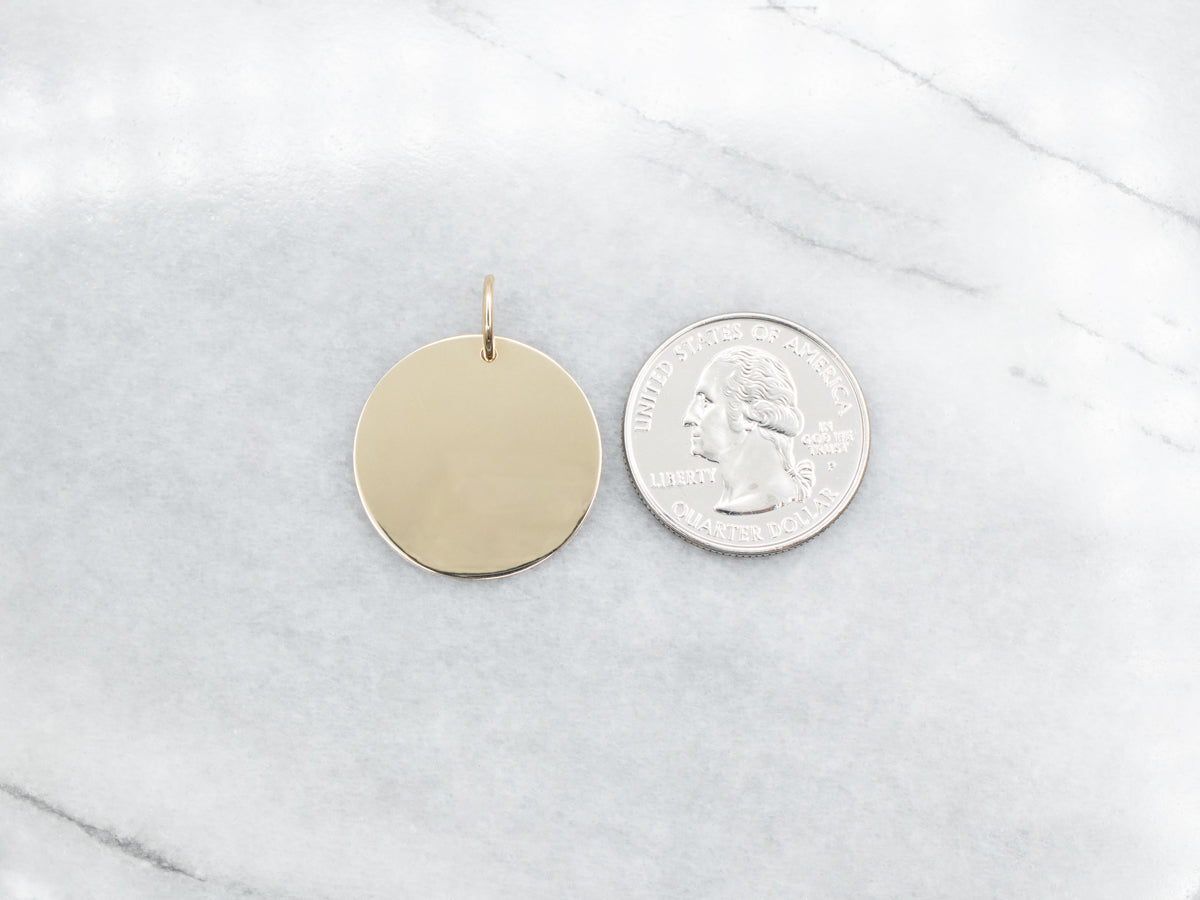 Engravable Round Disc Pendant
