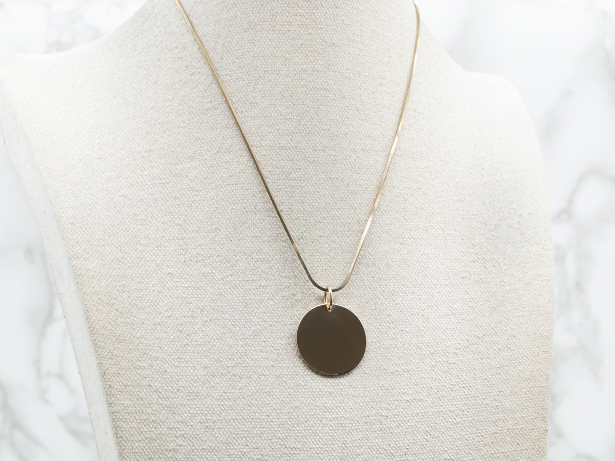 Engravable Round Disc Pendant