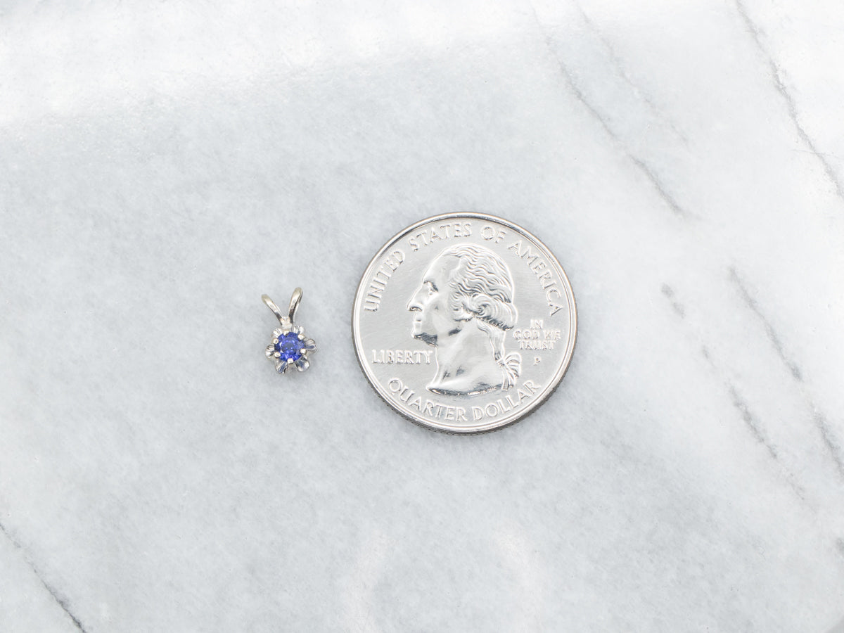 Sapphire Solitaire Pendant in Buttercup Setting