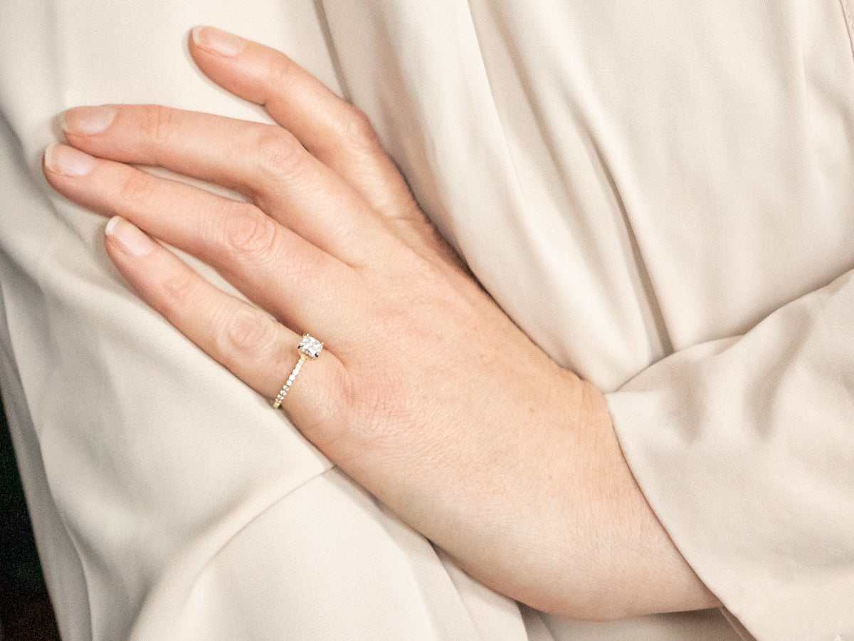 Modern GIA Certified Diamond Engagement Ring with Diamond Accents