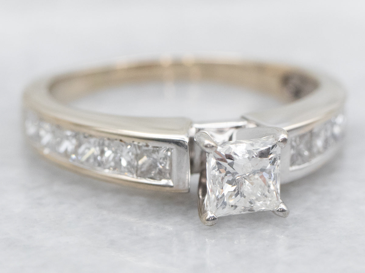 Modern White Gold Diamond Engagement Ring