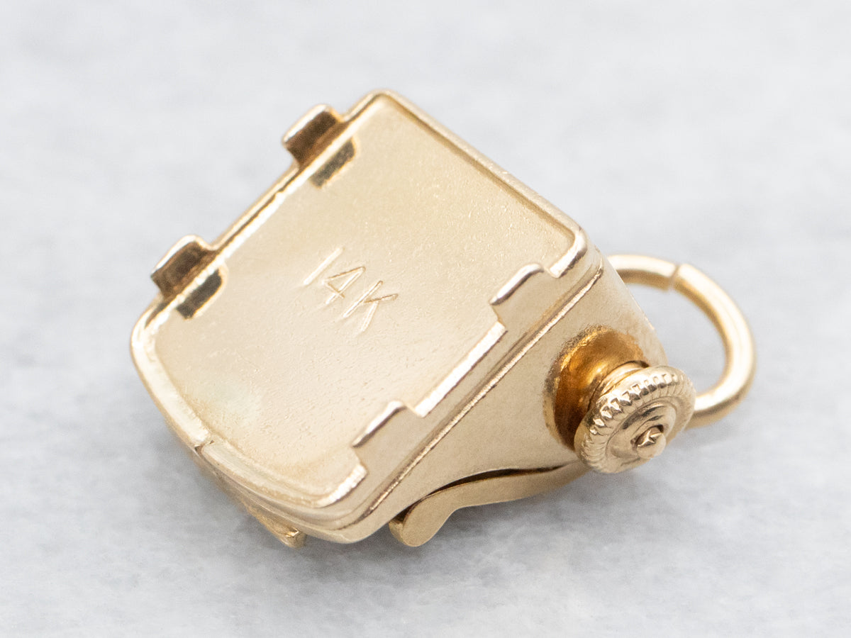 Gold Typewriter Charm