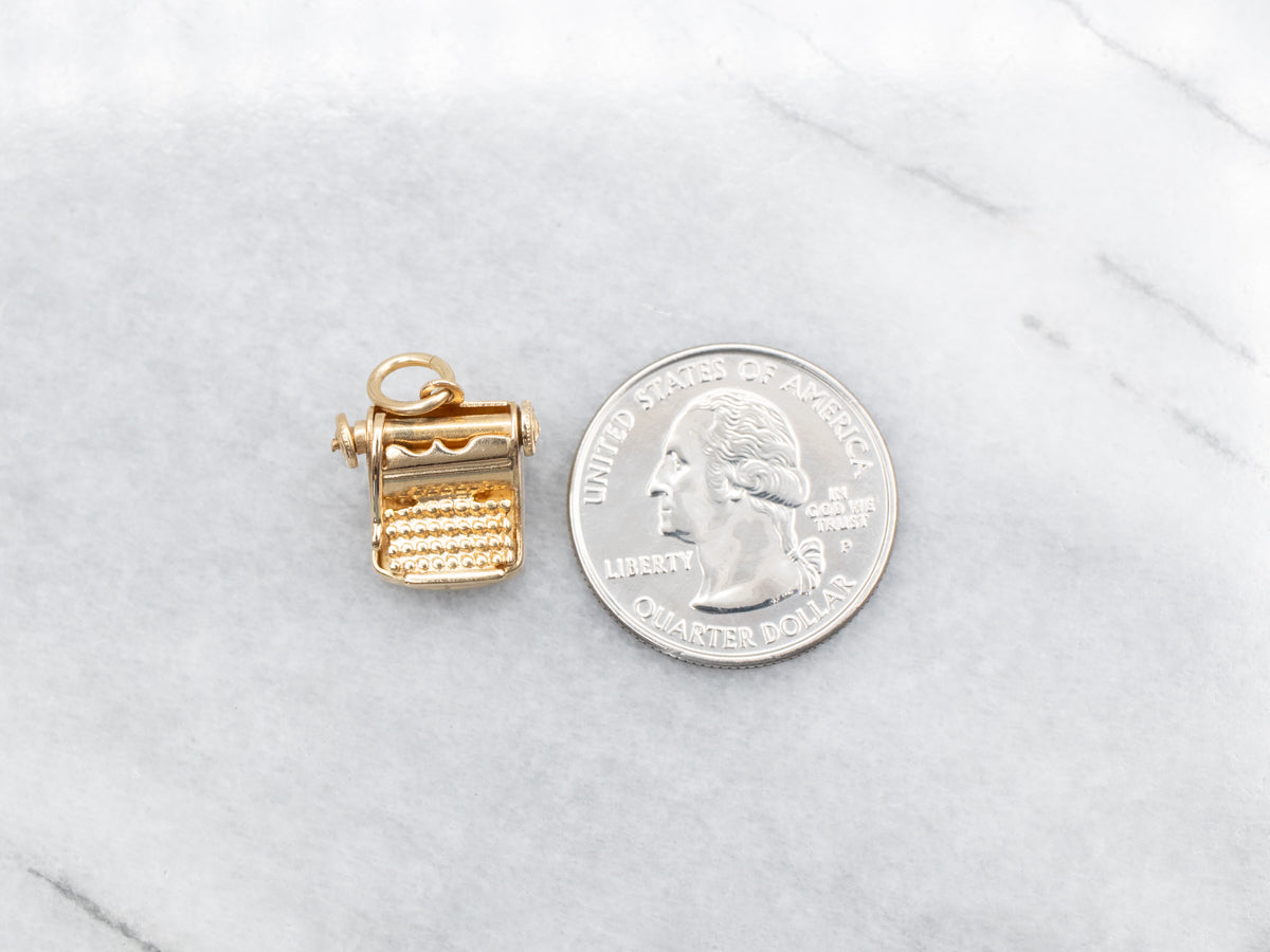 Gold Typewriter Charm