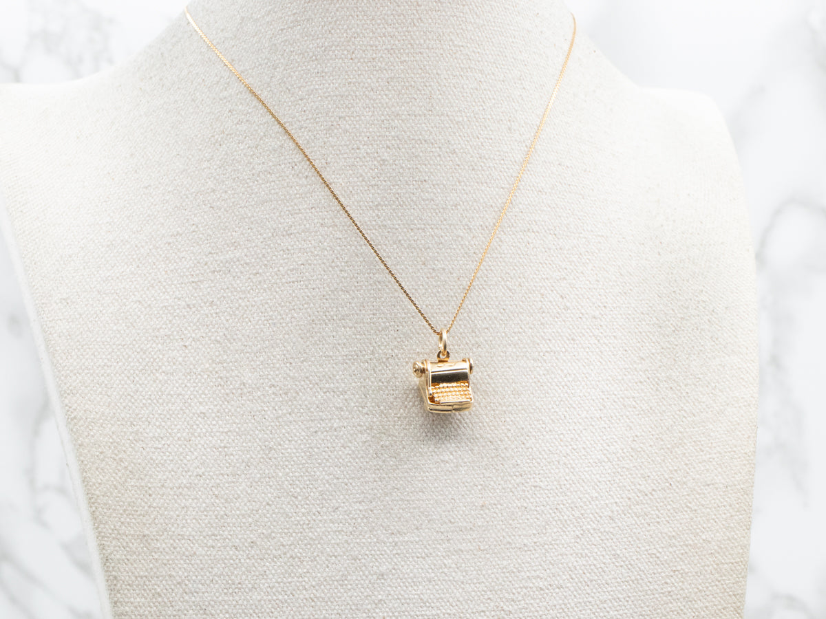 Gold Typewriter Charm