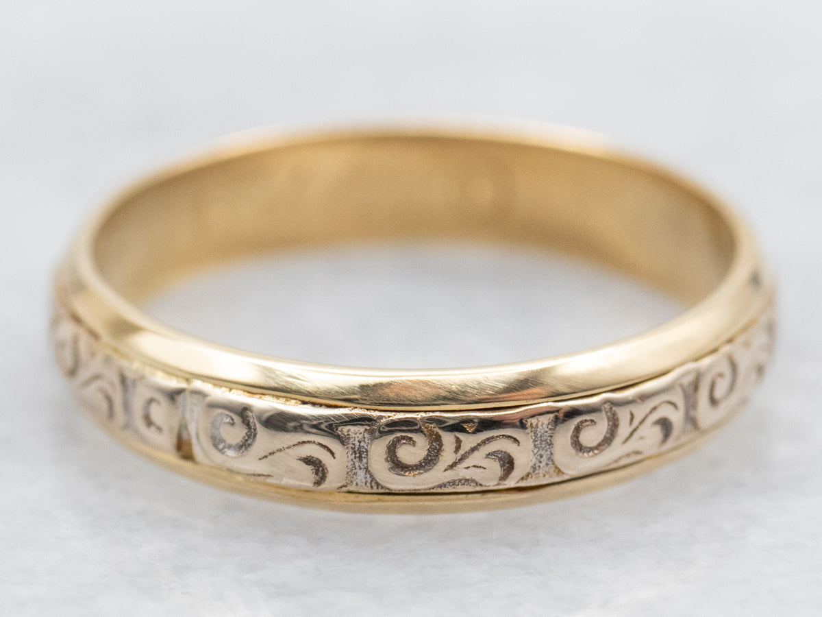 Scrolling Pattern Wedding Band
