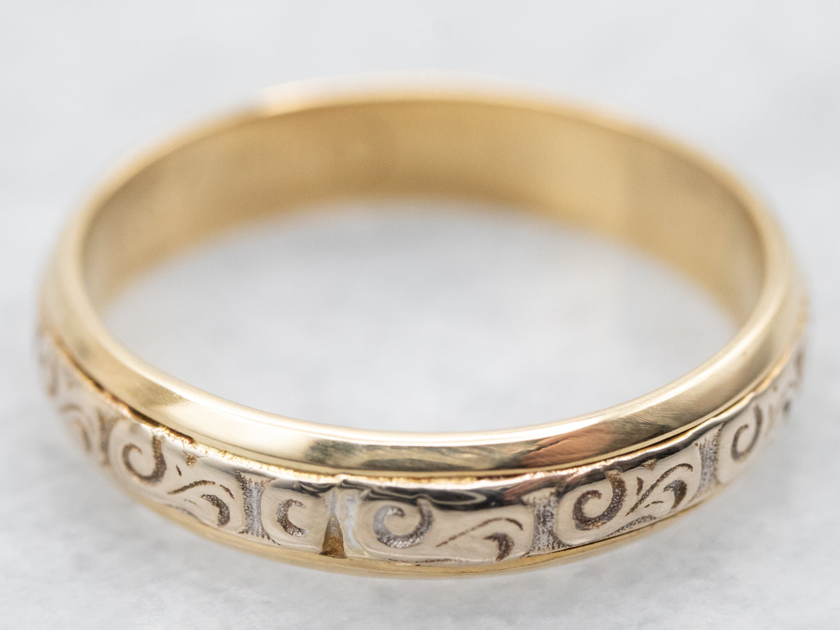 Scrolling Pattern Wedding Band