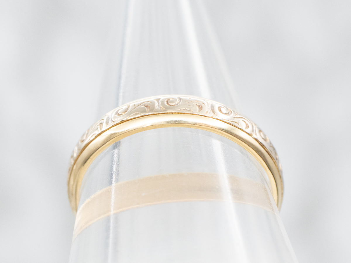 Scrolling Pattern Wedding Band
