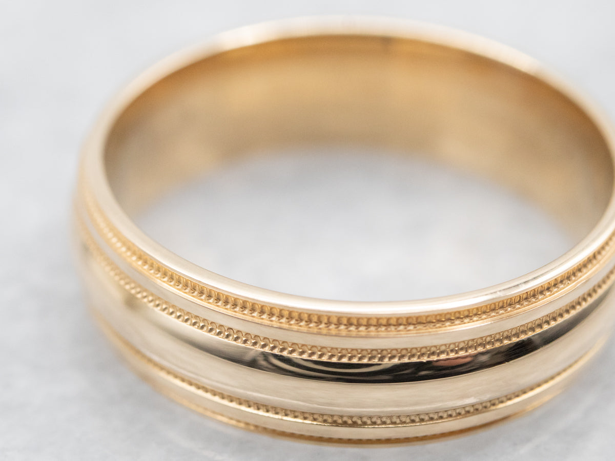 Double Milgrain Edge Wedding Band