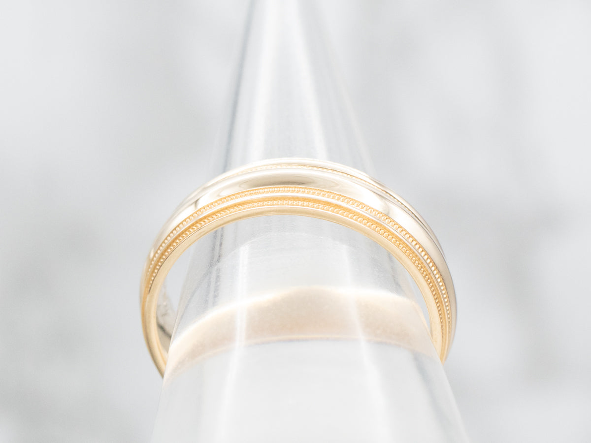 Double Milgrain Edge Wedding Band