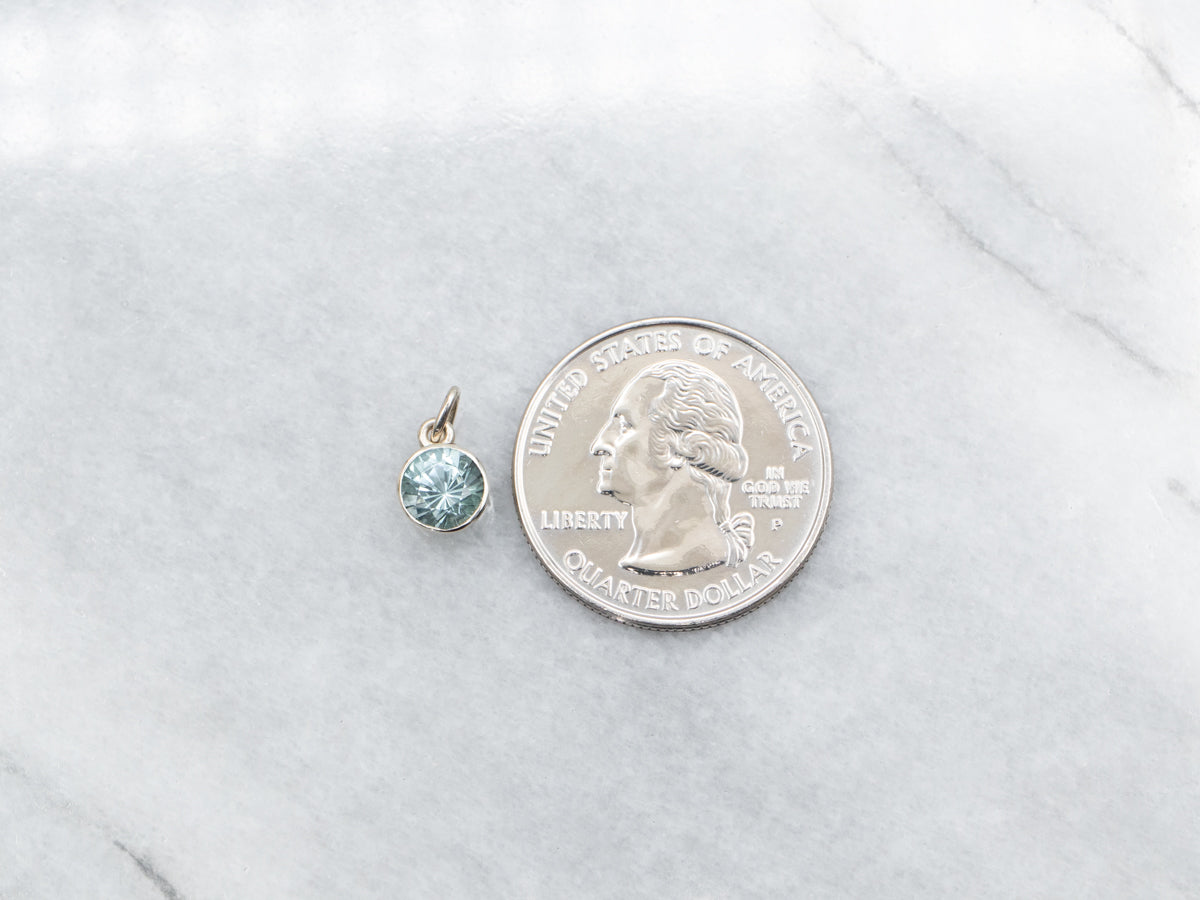 Bezel Set Aquamarine Solitaire Pendant