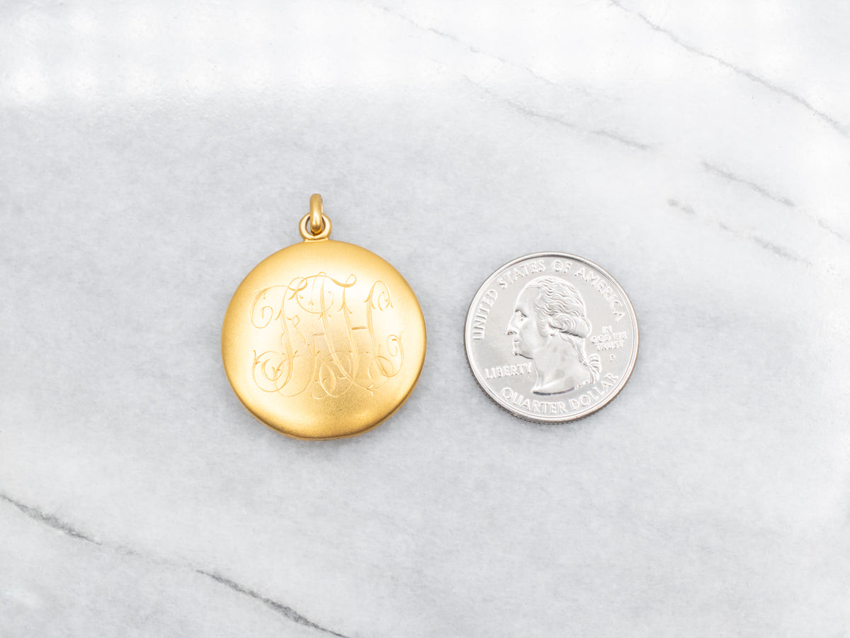 Victorian Bloomed Gold "FAH" Monogrammed Locket
