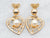 Polished Gold Heart and Pearl Drop Earrings