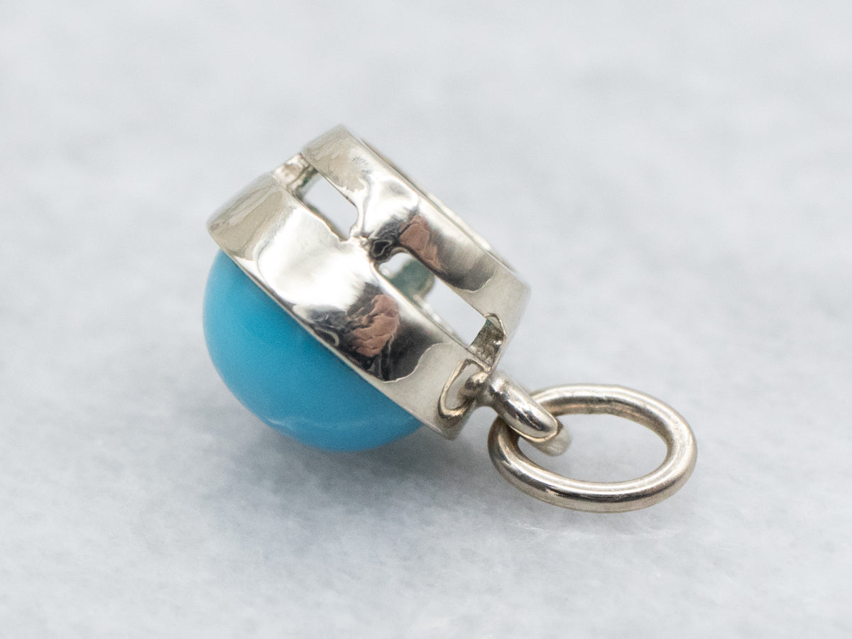 Turquoise Button Ball Pendant