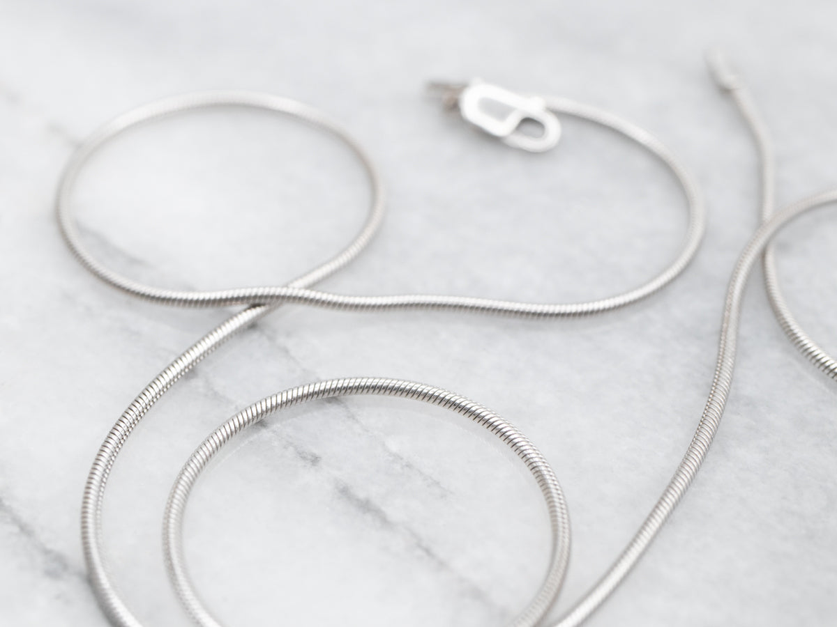 White Gold Snake Chain with Lobster Clasp