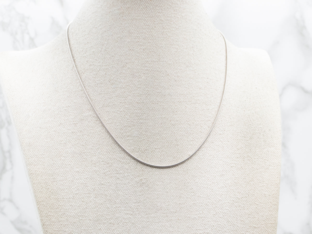 White Gold Snake Chain with Lobster Clasp