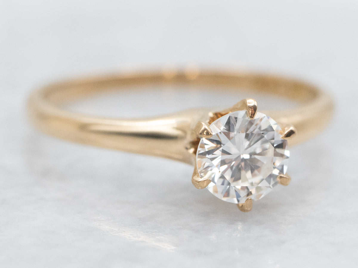 Six Prong Diamond Solitaire Engagement Ring