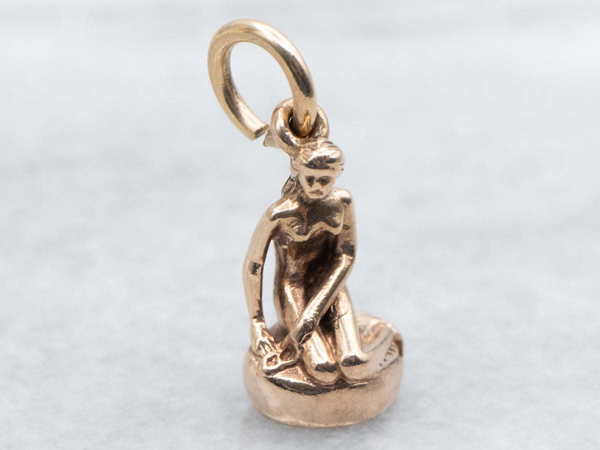 Gold Sitting Figure Charm