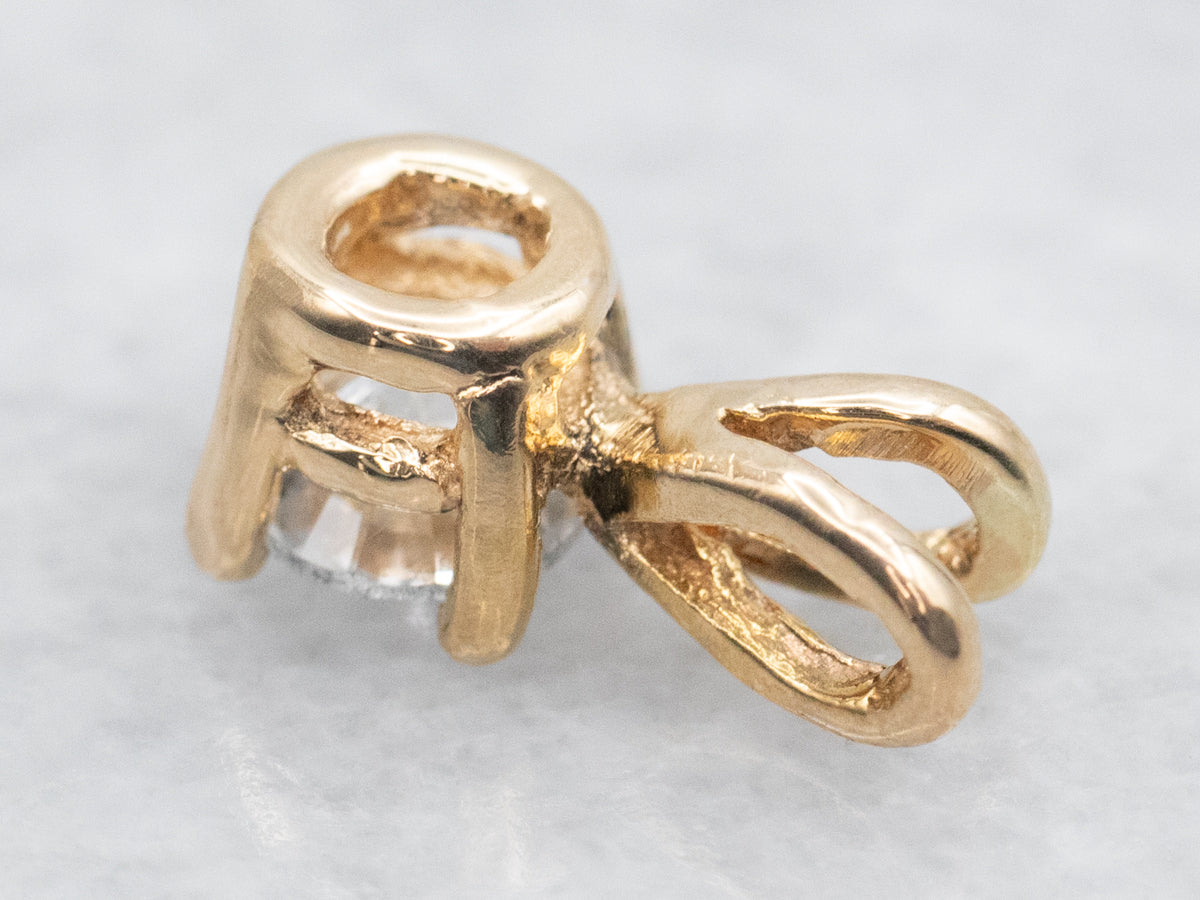 Brilliant Diamond Solitaire Pendant in Polished Gold