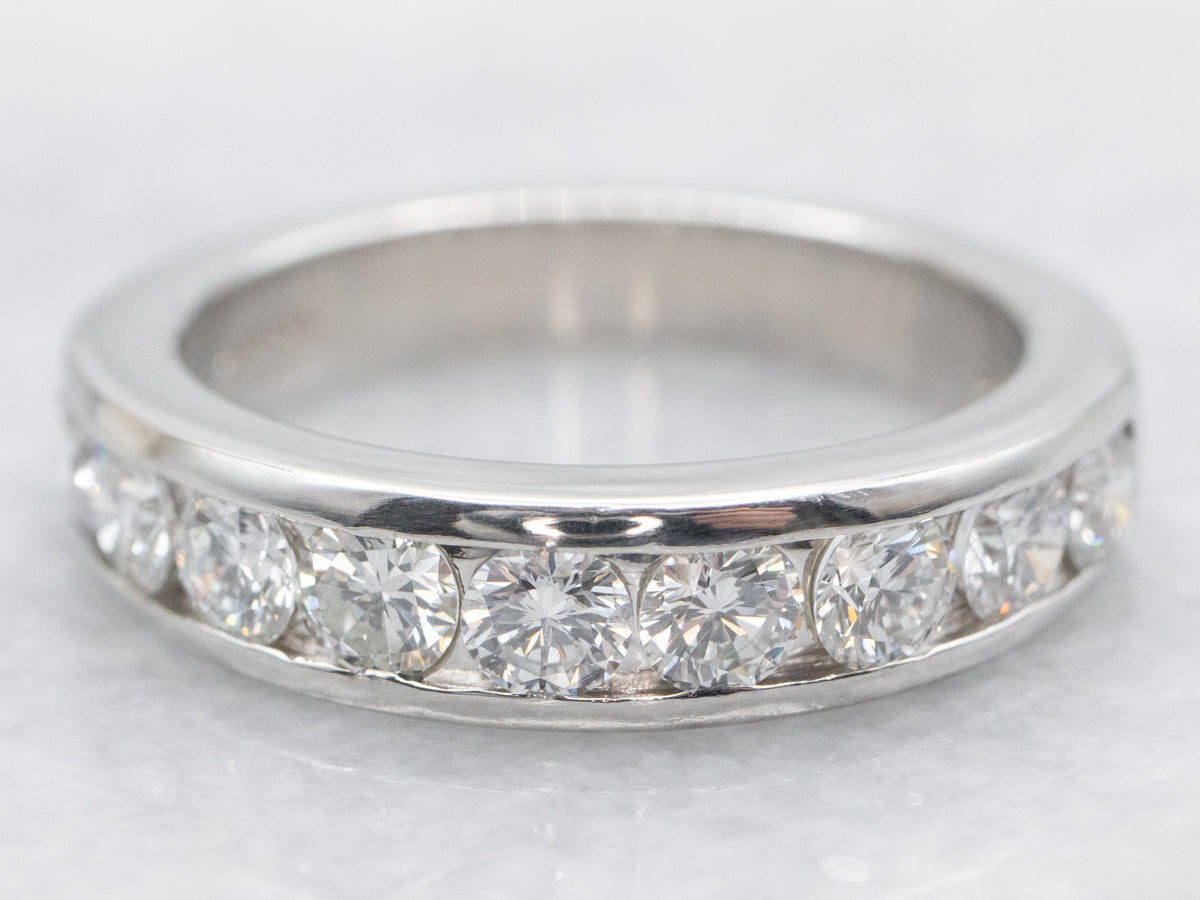 Platinum Channel Set Diamond Wedding Band