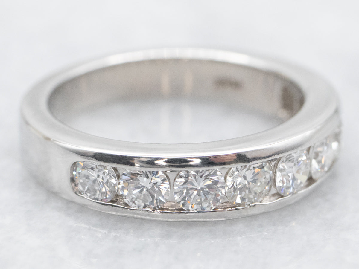 Platinum Channel Set Diamond Wedding Band