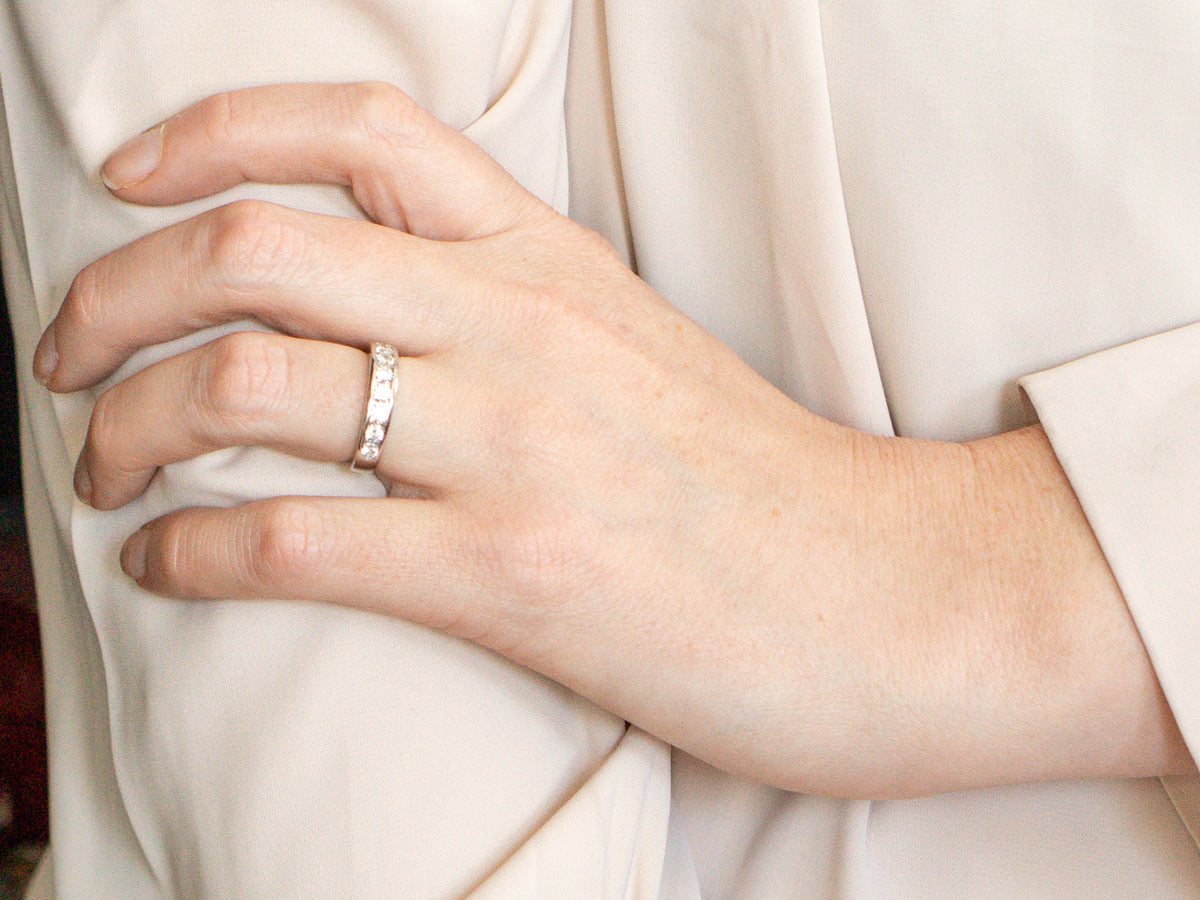 Platinum Channel Set Diamond Wedding Band