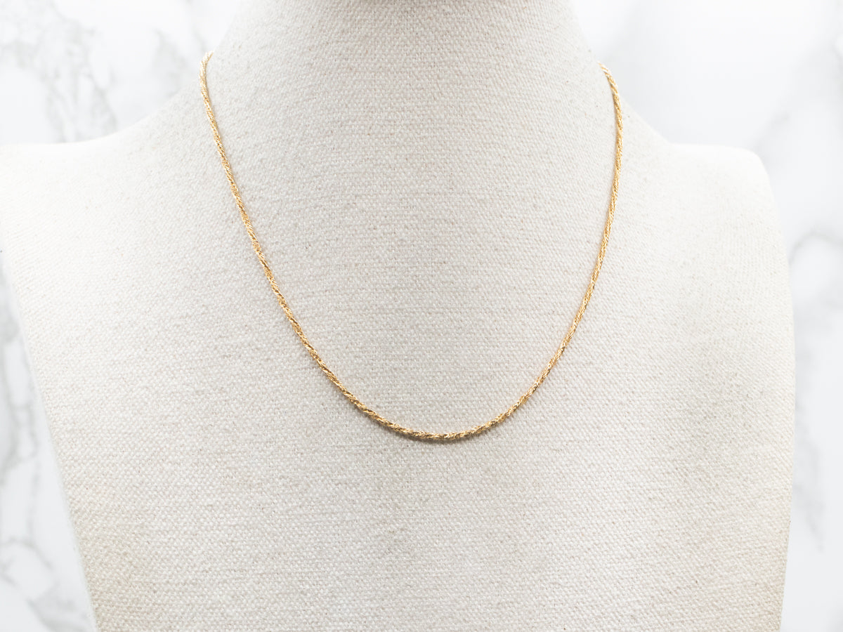 Italian Gold Woven Chain with Spring Ring Clasp