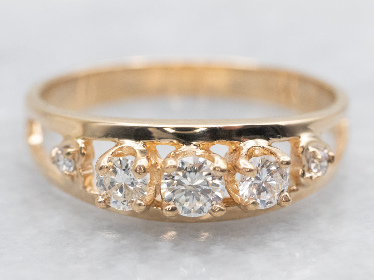 Five Stone Diamond Engagement Ring