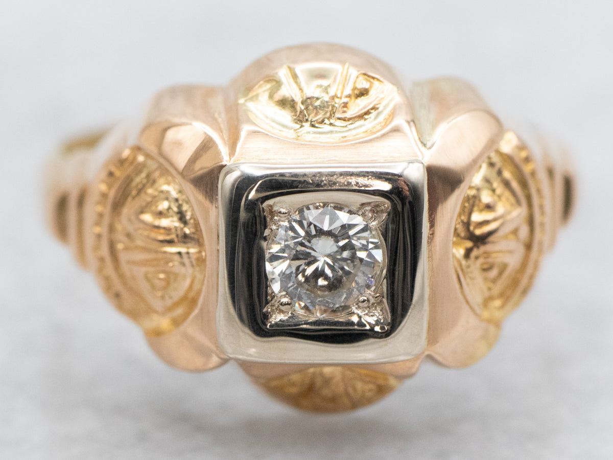 Vintage Diamond Solitaire Engagement Ring