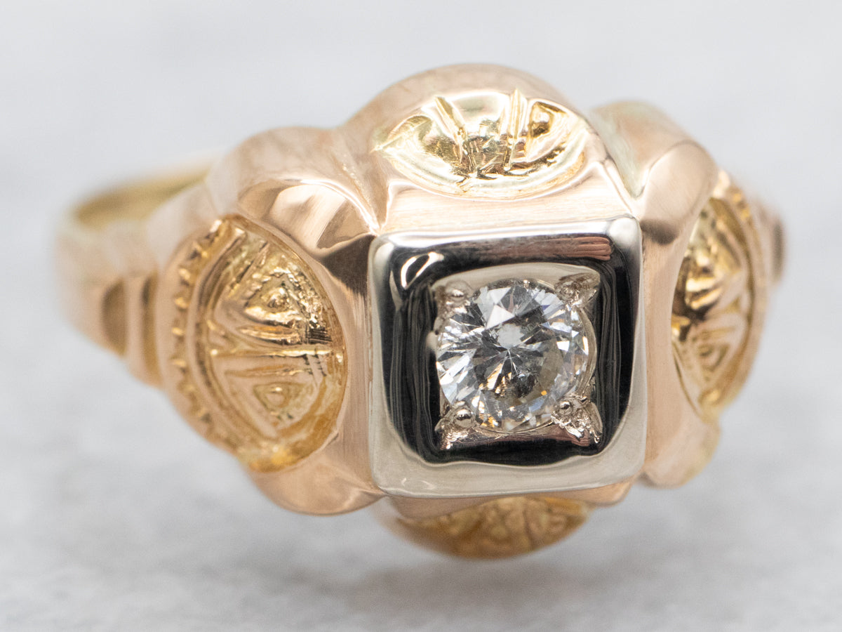 Vintage Diamond Solitaire Engagement Ring