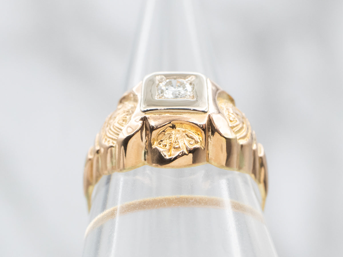 Vintage Diamond Solitaire Engagement Ring