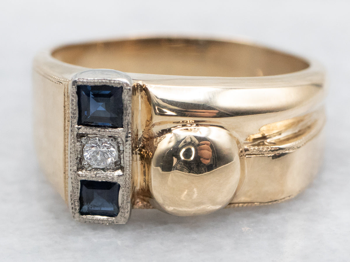 Vintage Diamond and Sapphire Ring