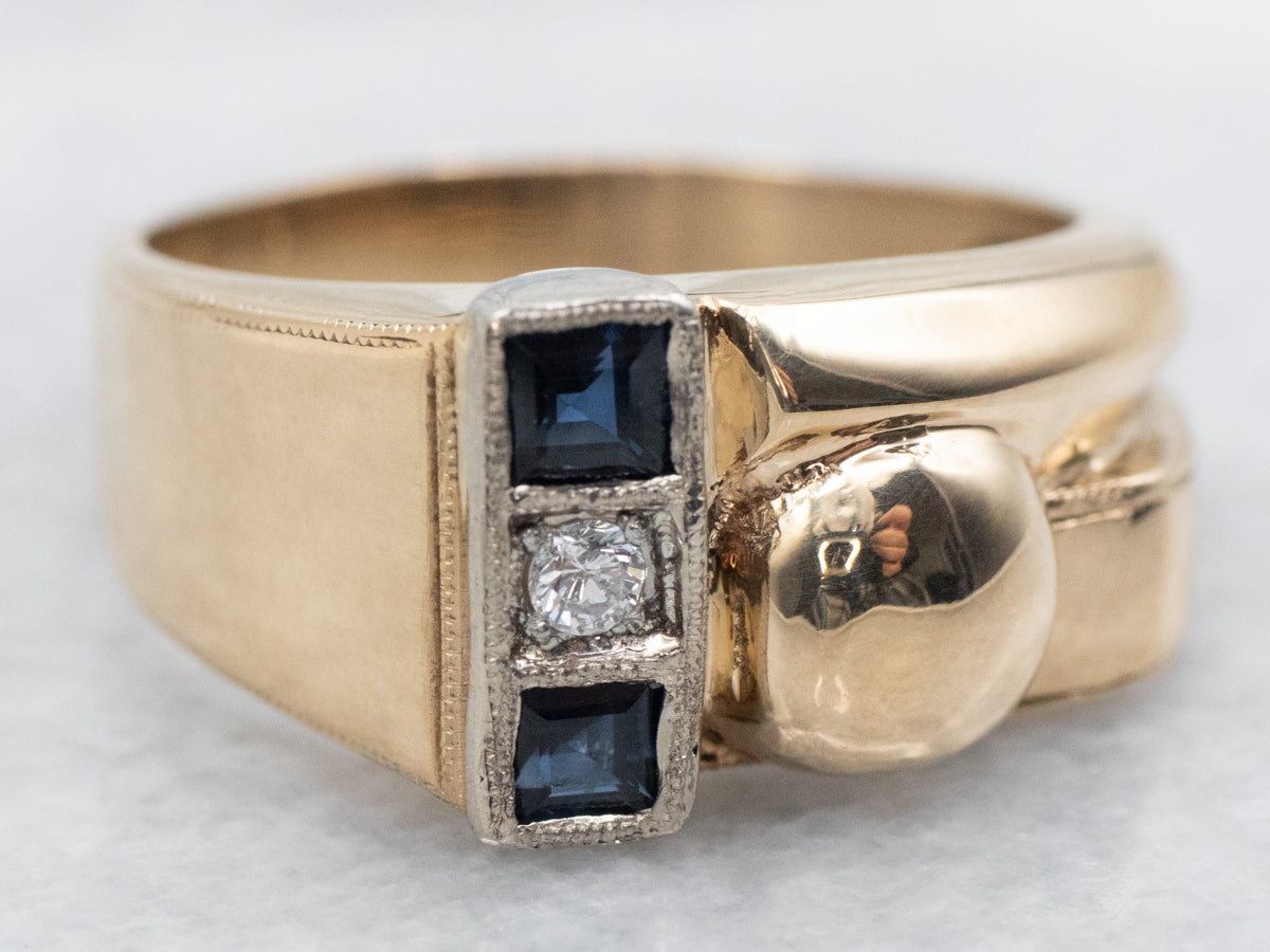 Vintage Diamond and Sapphire Ring