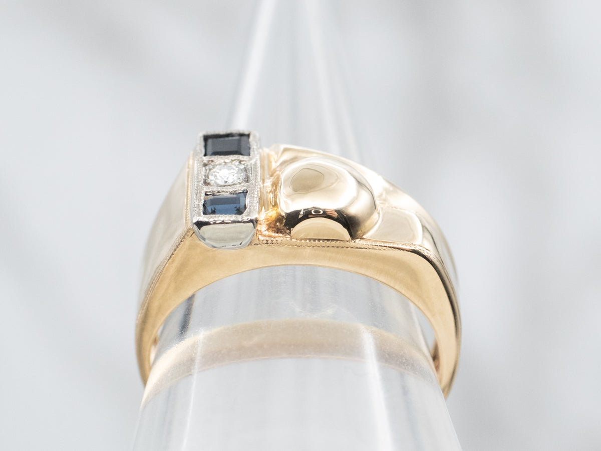 Vintage Diamond and Sapphire Ring