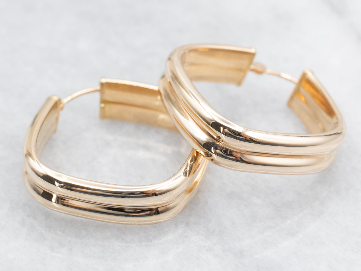 Squared Double Tube Hoop Earrings