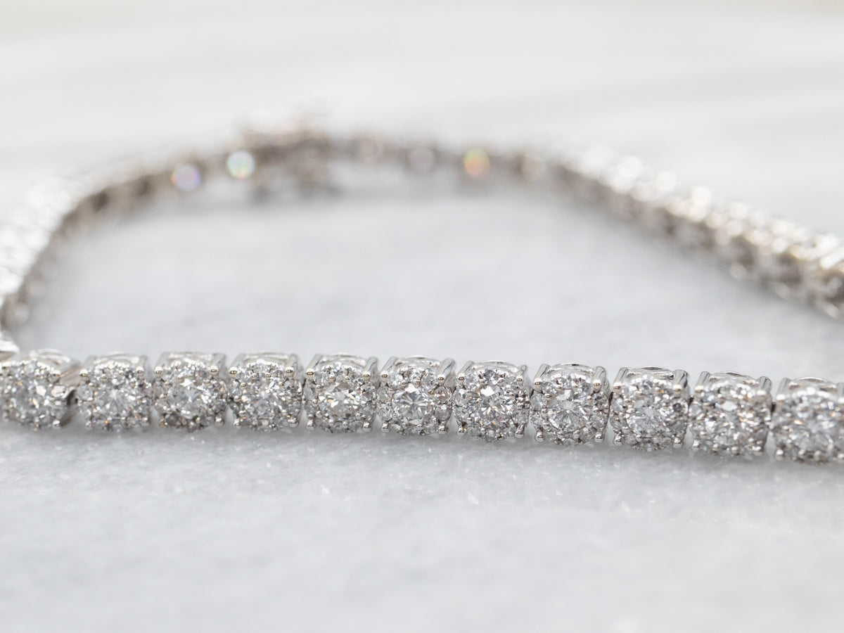Pulsera de tenis de lujo con diamantes de laboratorio de 12,5 quilates, pulsera de tenis con diamantes de laboratorio brillantes, pulsera de tenis grande, oro blanco de 14 k, regalo de boda Pulsera de tenis de lujo con diamantes de laboratorio de 12,5 quilates, pulsera de tenis con diamantes de laboratorio brillantes, pulsera de tenis grande, oro blanco de 14 k, regalo de boda