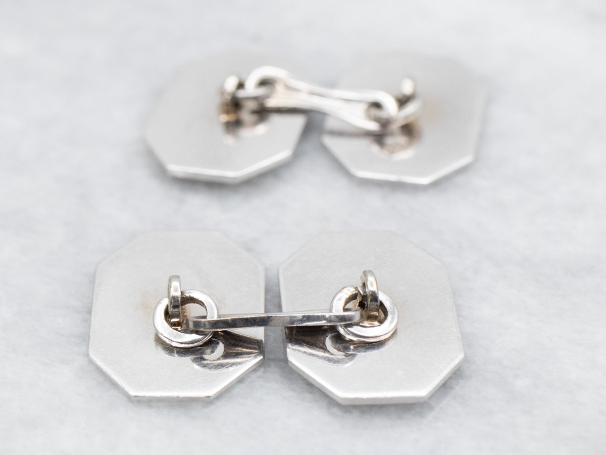 Art Deco "D.M" Monogrammed Diamond Cufflinks