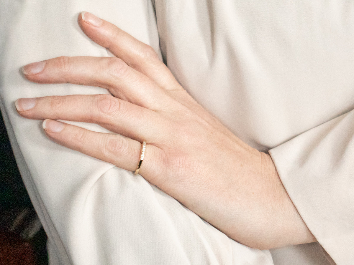 Thin Channel-Set Diamond Band