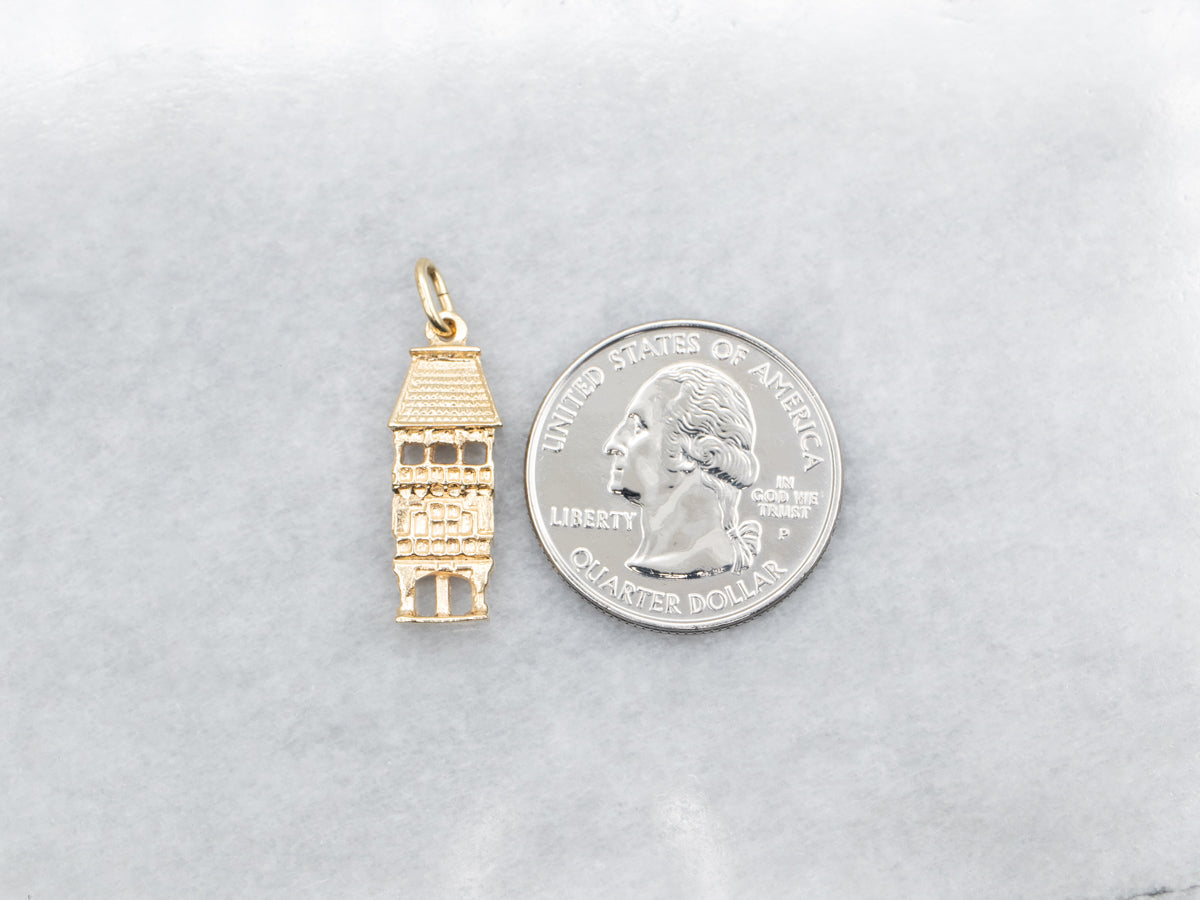 Vintage Gold Castle Ruin Charm
