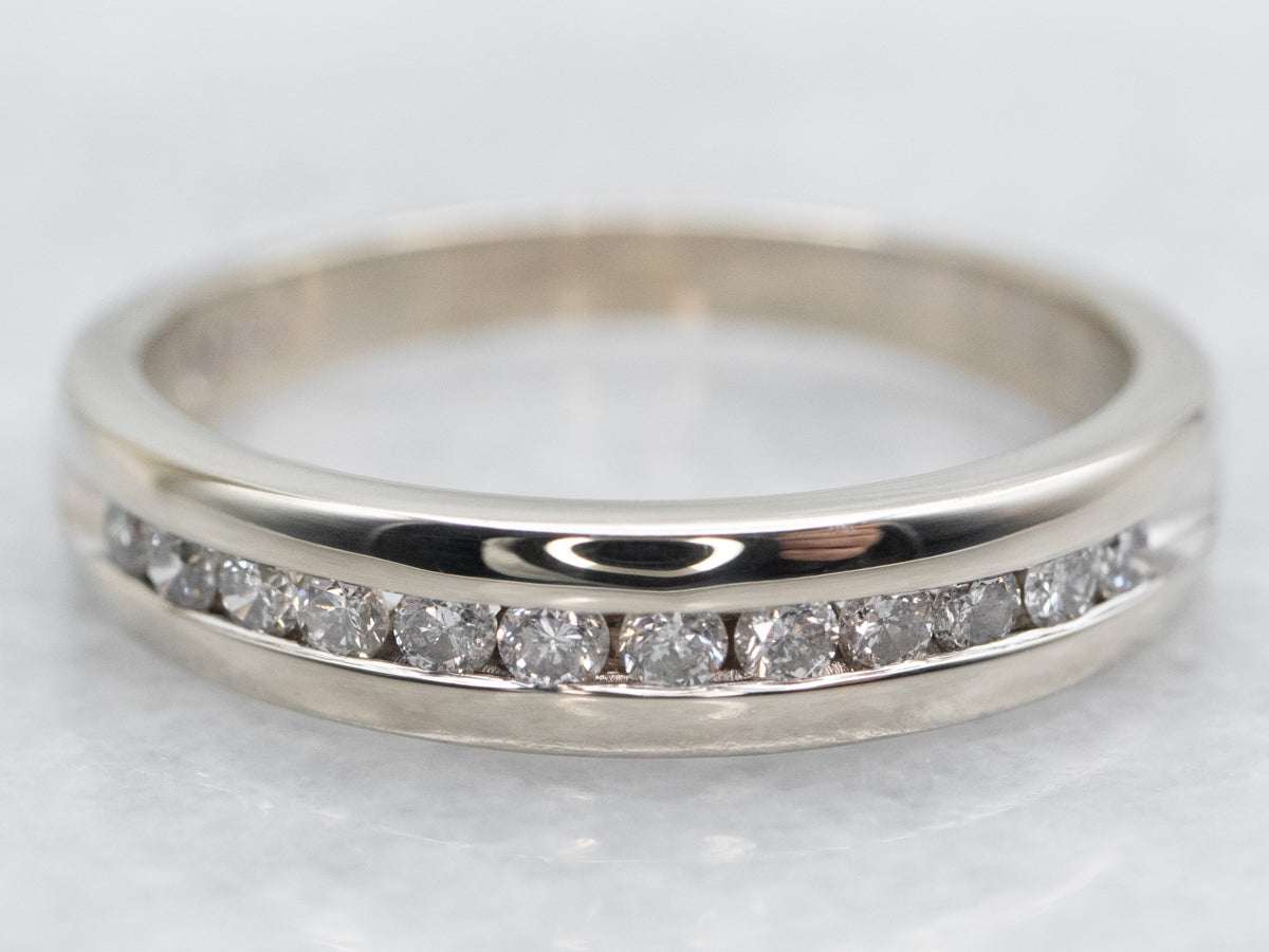 White Gold Channel Set Diamond Band
