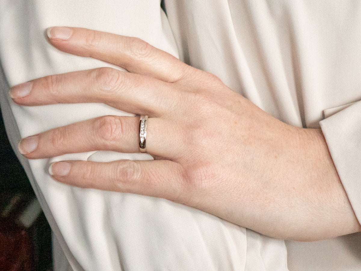 White Gold Channel Set Diamond Band