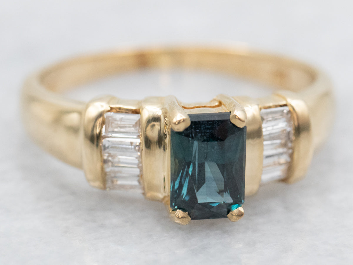 Fine Sapphire and Diamond Engagement Ring