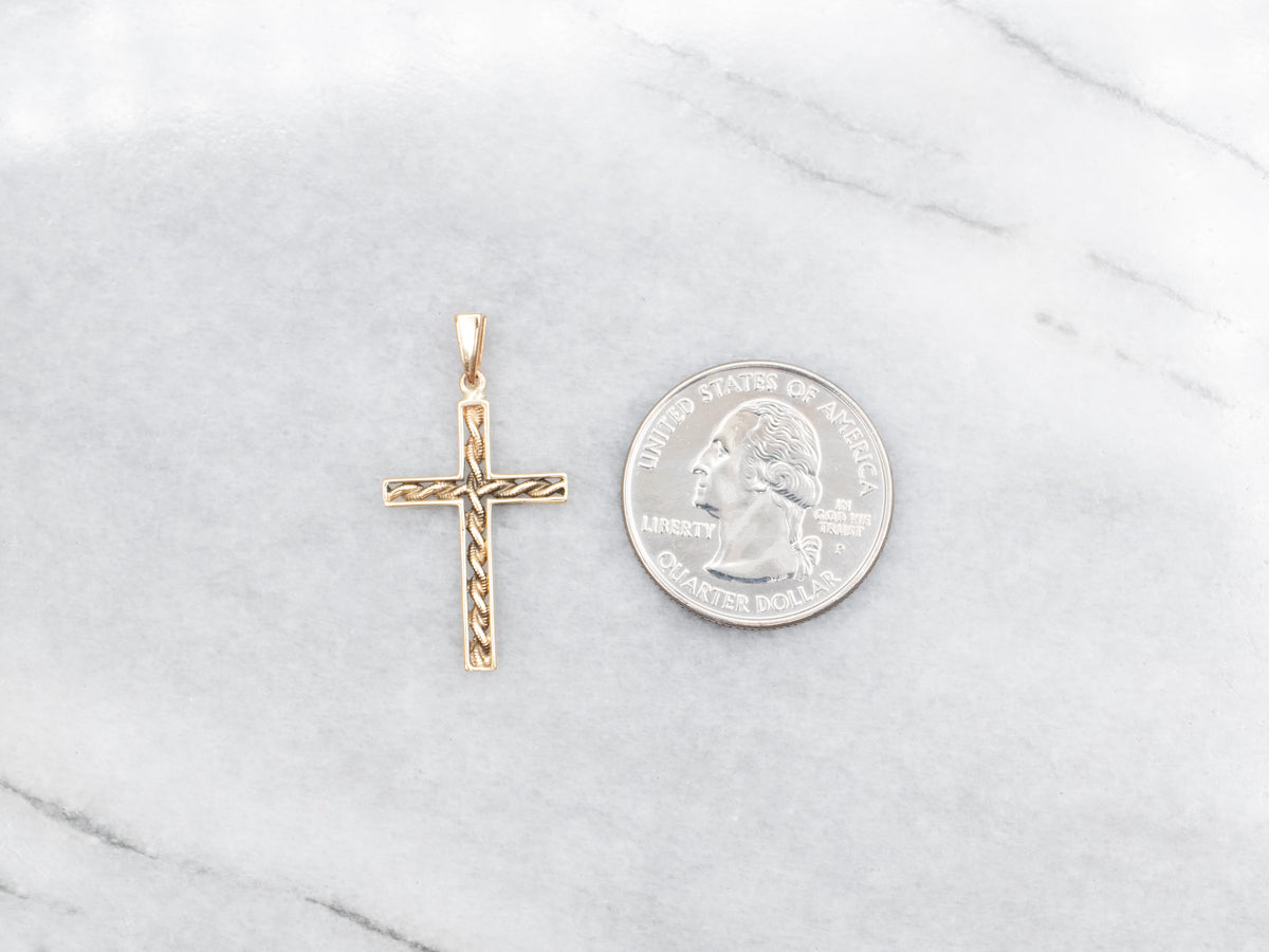 Twisted Openwork Cross Pendant