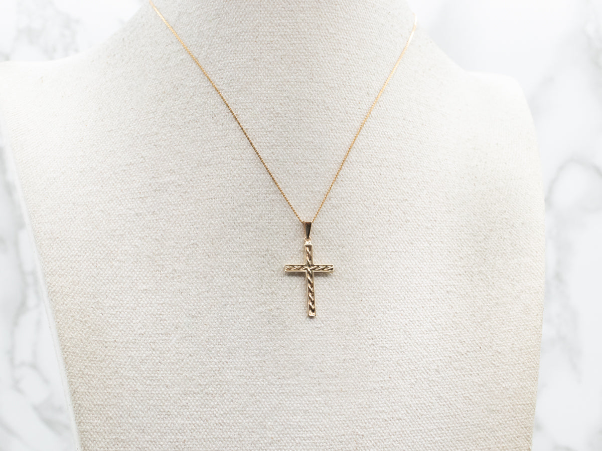 Twisted Openwork Cross Pendant