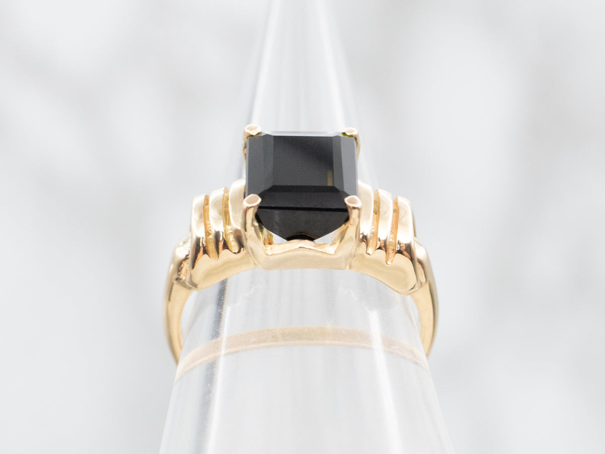 Anillo Solitario Turmalina Verde