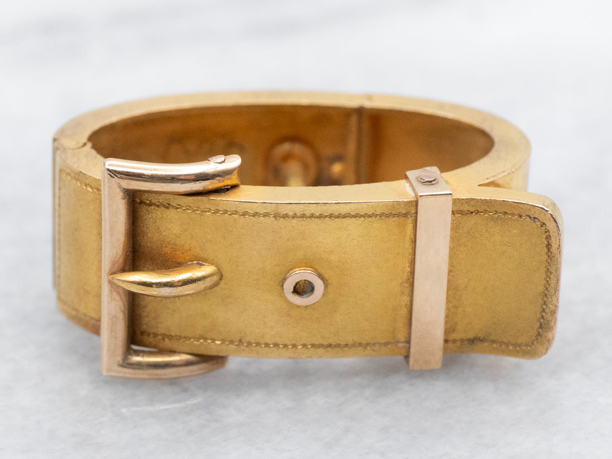 Bloomed Gold Cravat Buckle Pin